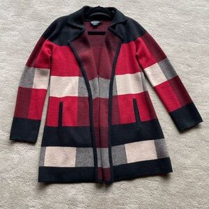 Pendleton Women's Red and Black Colorblock Cardigan